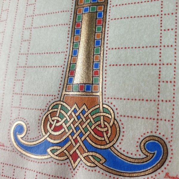 Letra T iluminada de estilo franco-saj&oacute;n