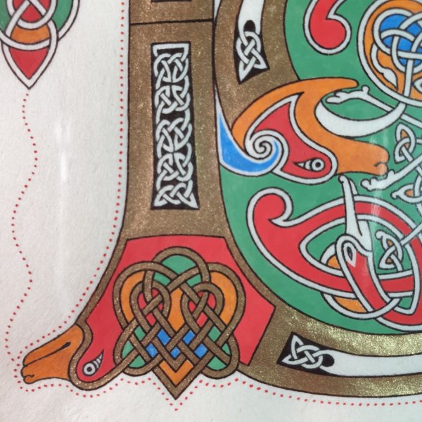 Letra B iluminada de estilo franco-saj&oacute;n