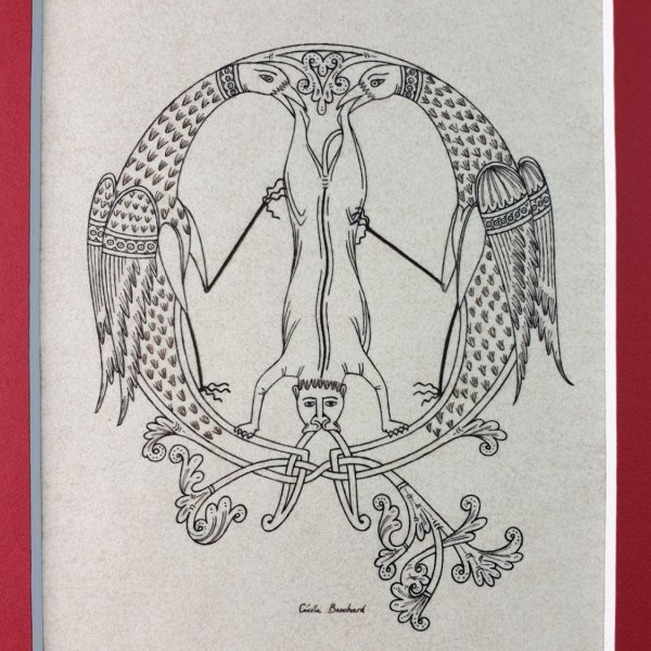 Letra Q iluminada en estilo rom&aacute;nico