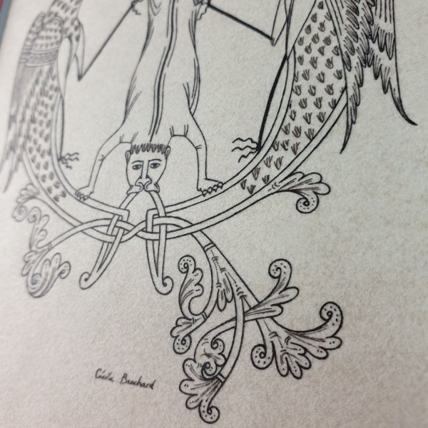 Letra Q iluminada en estilo rom&aacute;nico