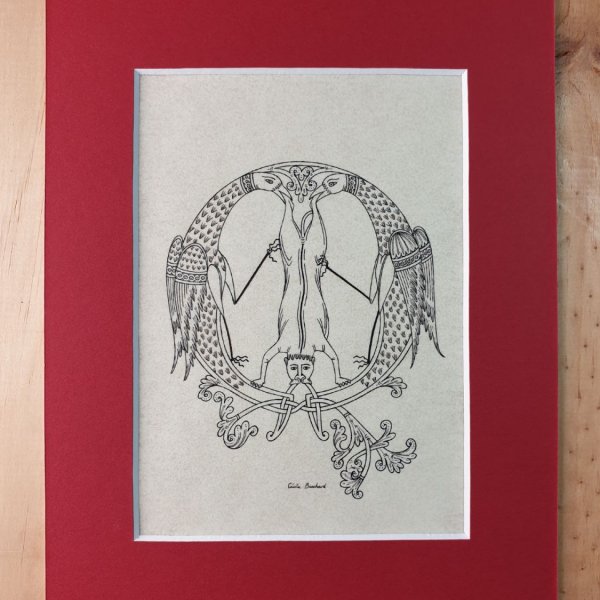 Letra Q iluminada en estilo rom&aacute;nico