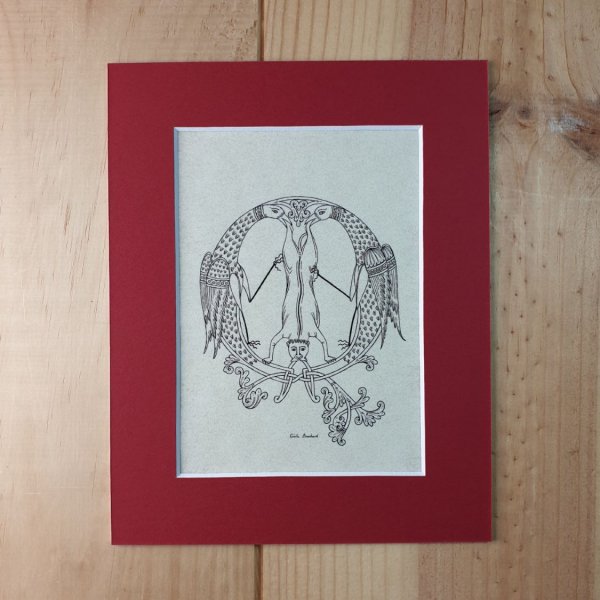 Letra Q iluminada en estilo rom&aacute;nico