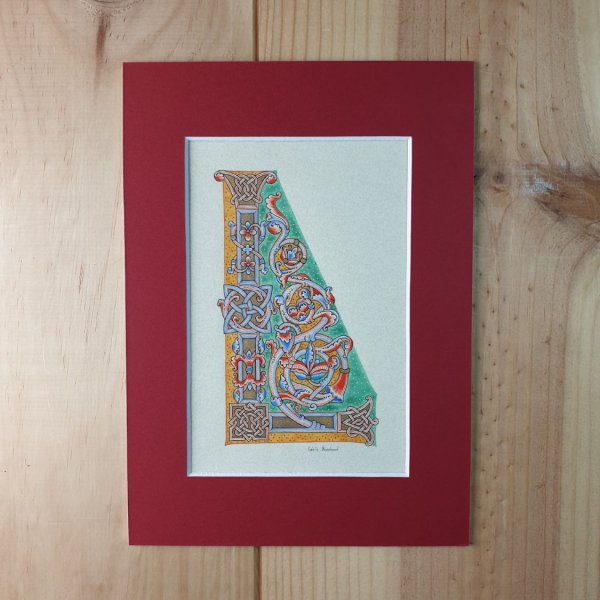 Letra L iluminada en estilo rom&aacute;nico